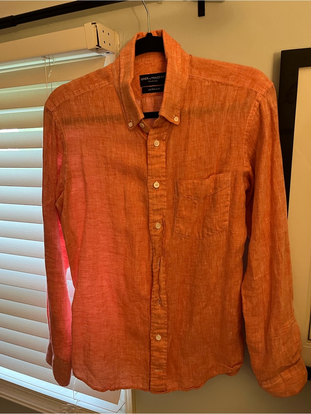 Sperry & Mackay Men's Orange Long-Sleeve Button-Down Shirt